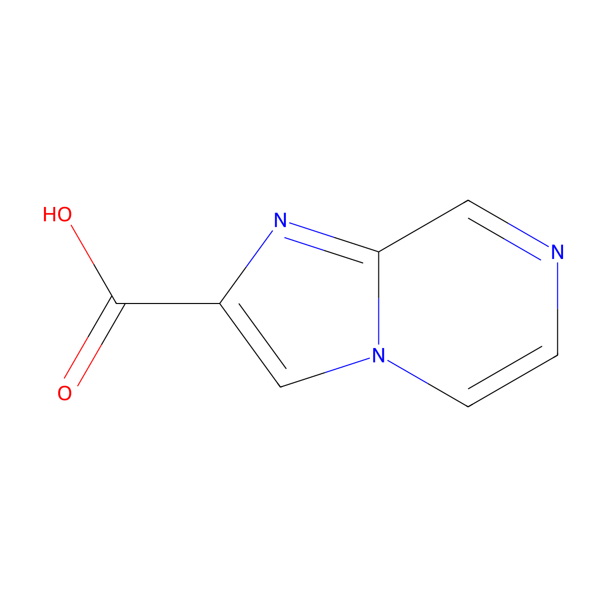 Imidazo[1,2-a]pyrazine-2-carboxylic acid molecular structure, CAS 77112-53-9