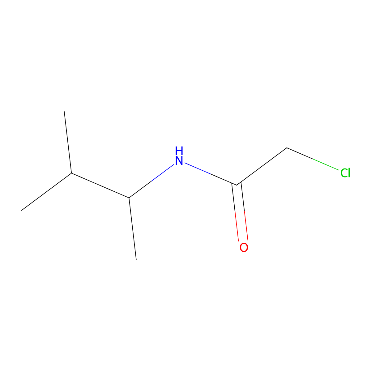 2-chloro-N-(3-methylbutan-2-yl)acetamide molecular structure, CAS 77117-42-1