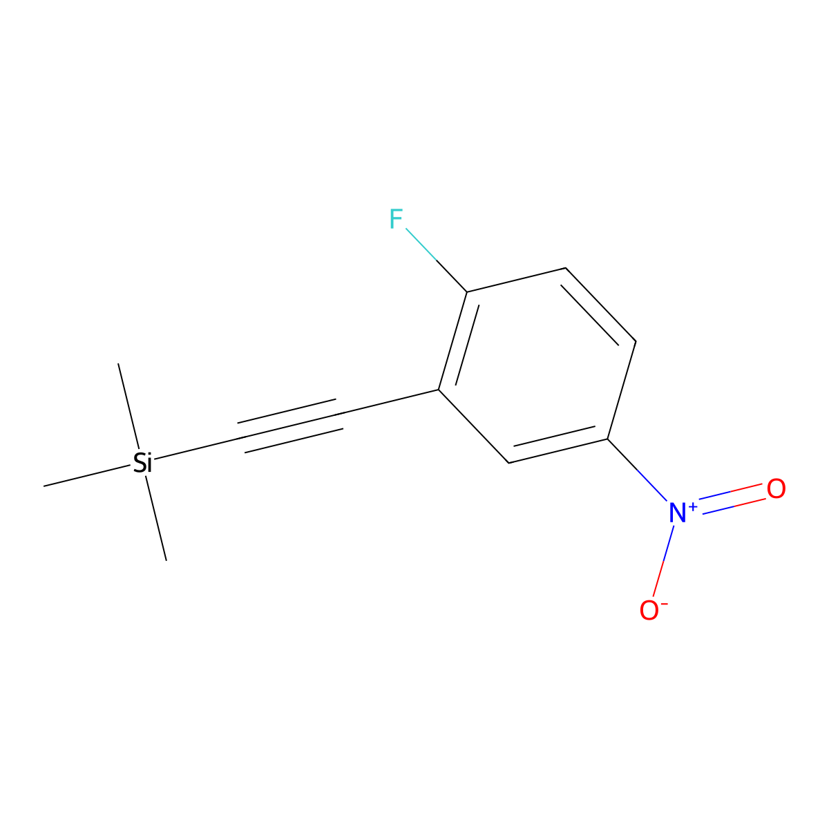 ((2-Fluoro-5-nitrophenyl)ethynyl)trimethylsilane molecular structure, CAS 77123-61-6