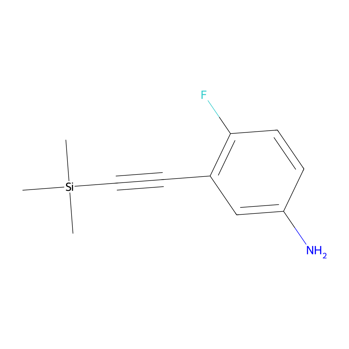 4-Fluoro-3-((trimethylsilyl)ethynyl)aniline molecular structure, CAS 77123-63-8