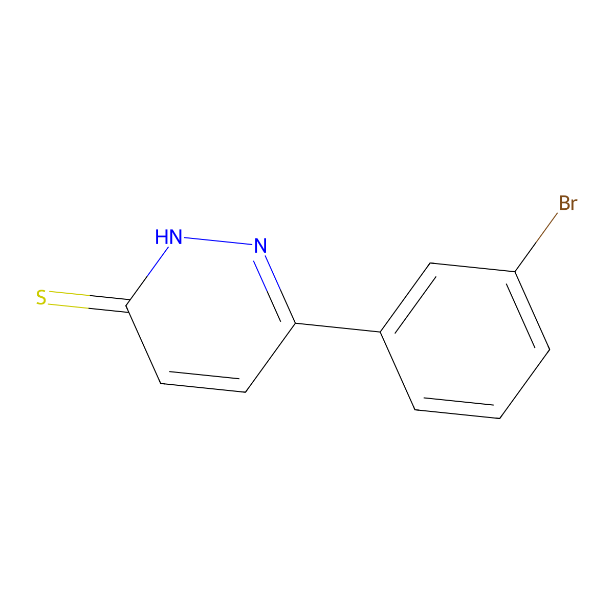 6-(3-bromophenyl)pyridazine-3(2H)-thione molecular structure, CAS 77127-30-1