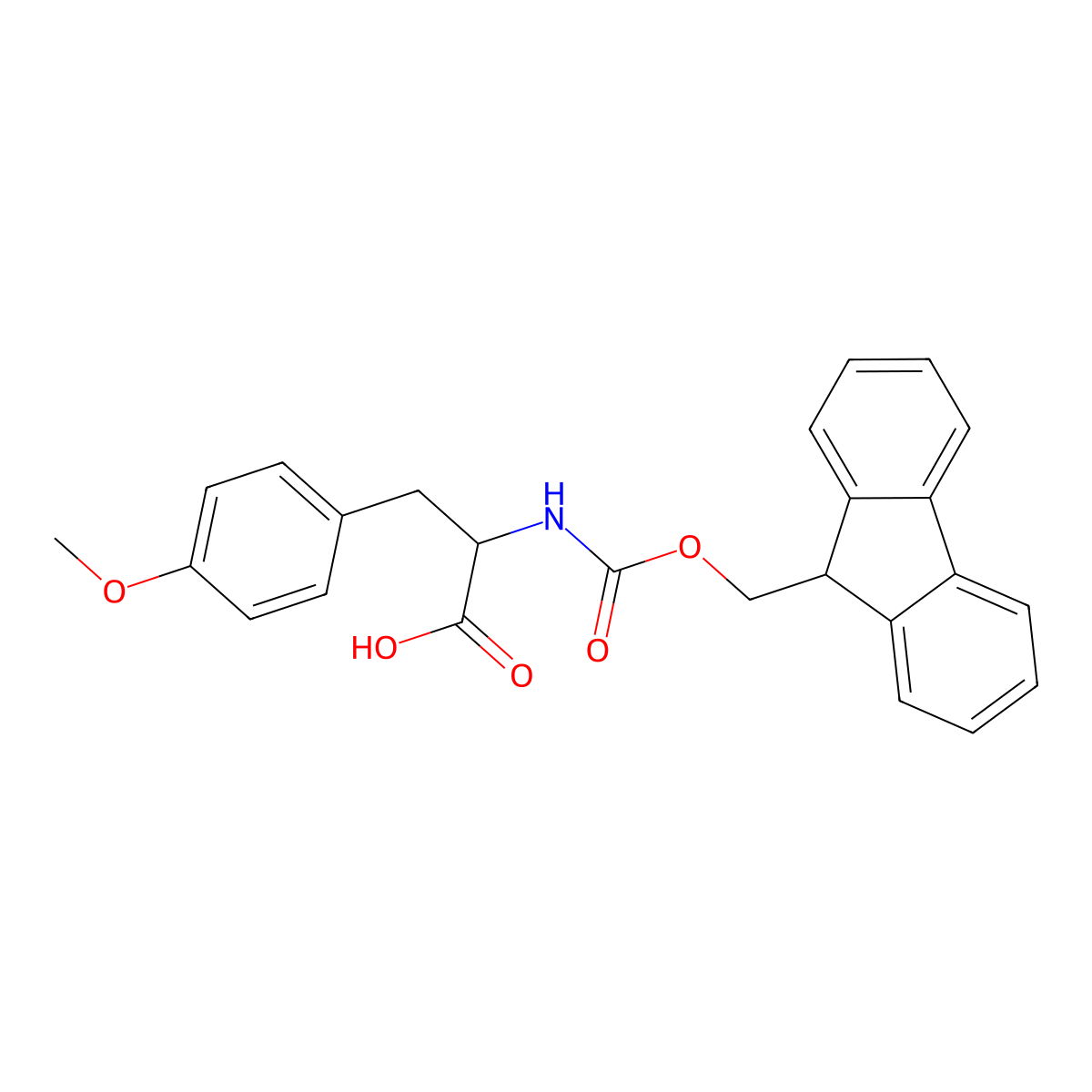 N-alpha-(9-Fluorenylmethyloxycarbonyl)-O-methyl-L-tyrosine molecular structure, CAS 77128-72-4