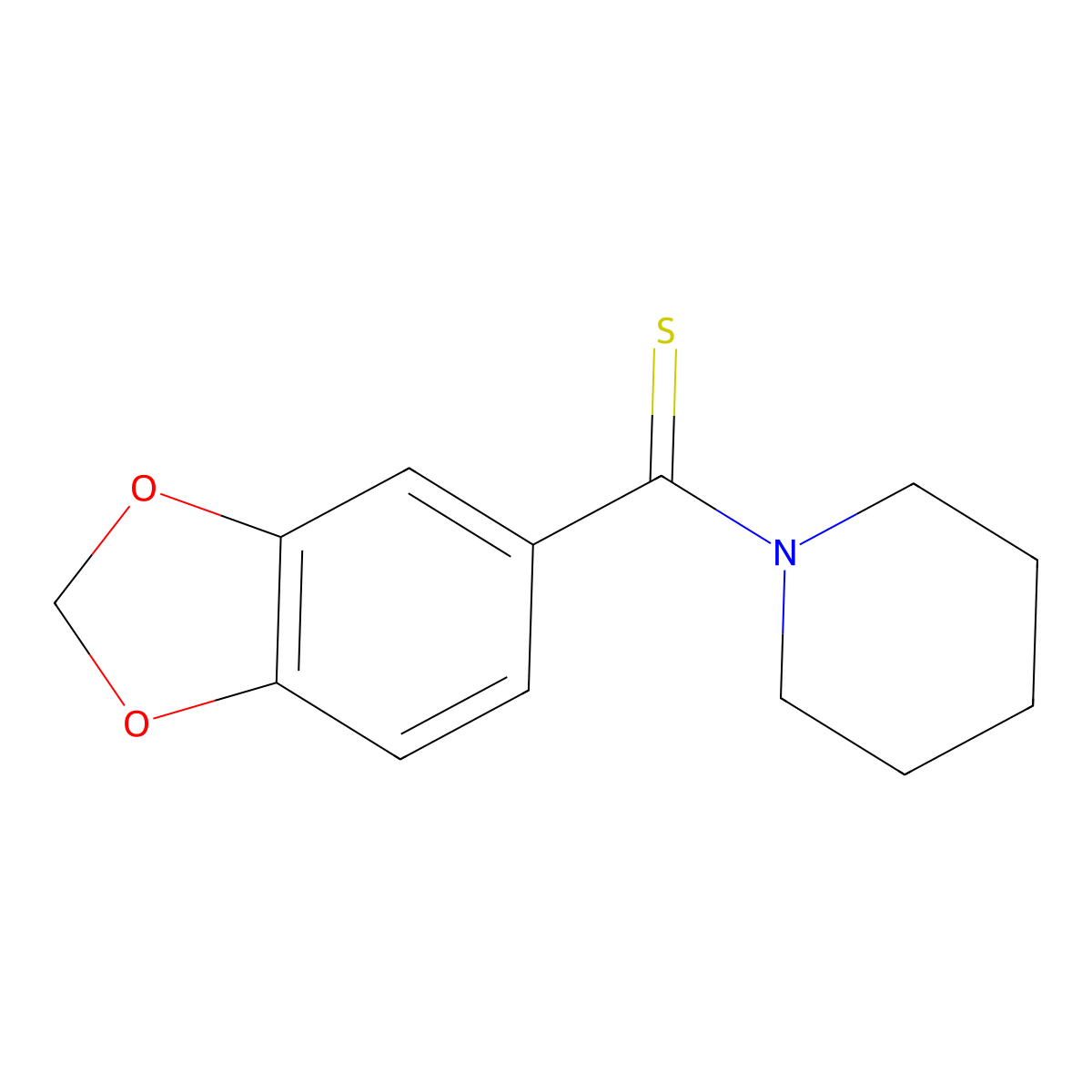 1,3-Benzodioxol-5-yl(piperidin-1-yl)methanethione molecular structure, CAS 77129-70-5