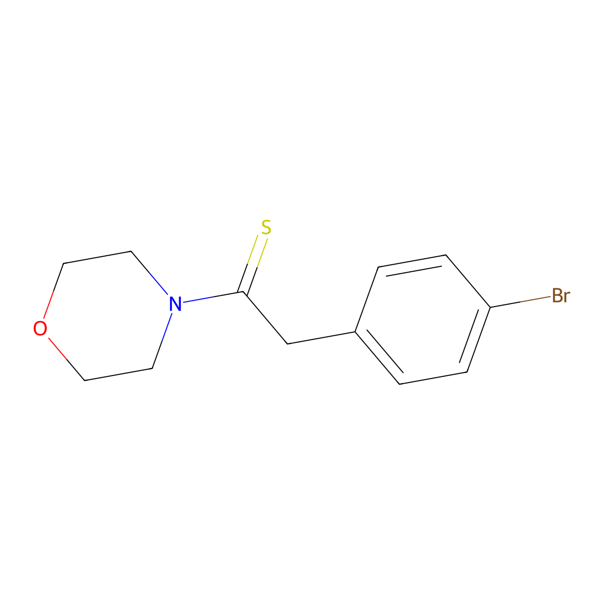 2-(4-Bromo-phenyl)-1-morpholin-4-YL-ethanethione molecular structure, CAS 77129-81-8