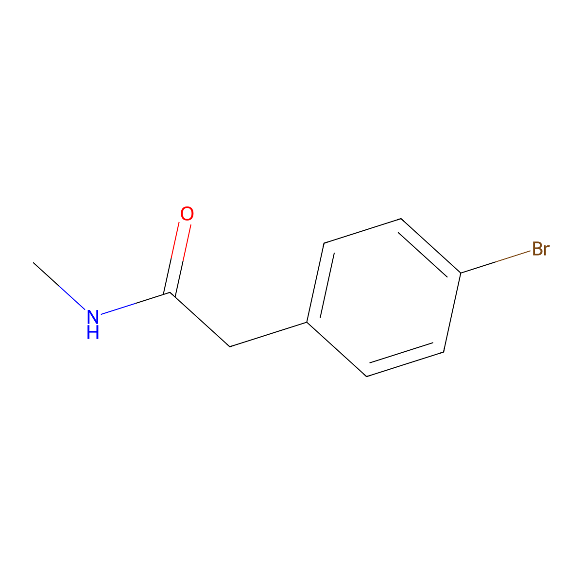 2-(4-bromophenyl)-N-methylacetamide molecular structure, CAS 7713-76-0