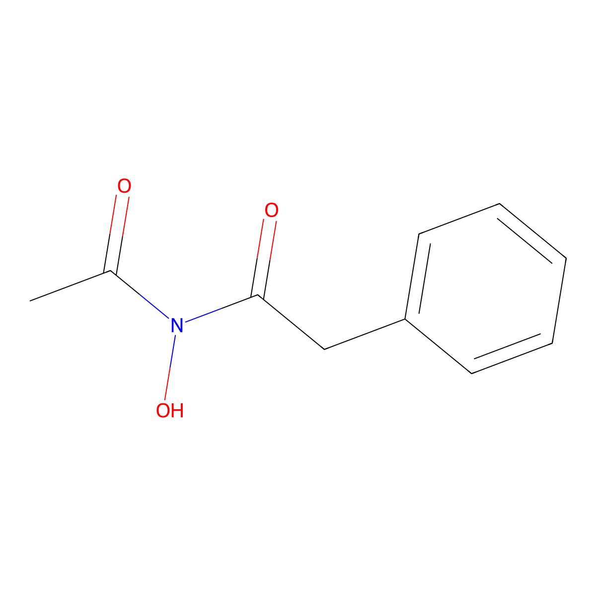 N-Acetyl-N-hydroxy-2-phenylacetamide molecular structure, CAS 77130-75-7
