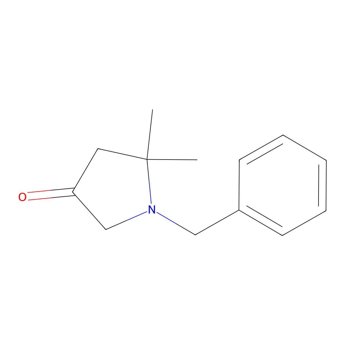 1-Benzyl-5,5-dimethylpyrrolidin-3-one molecular structure, CAS 77130-95-1