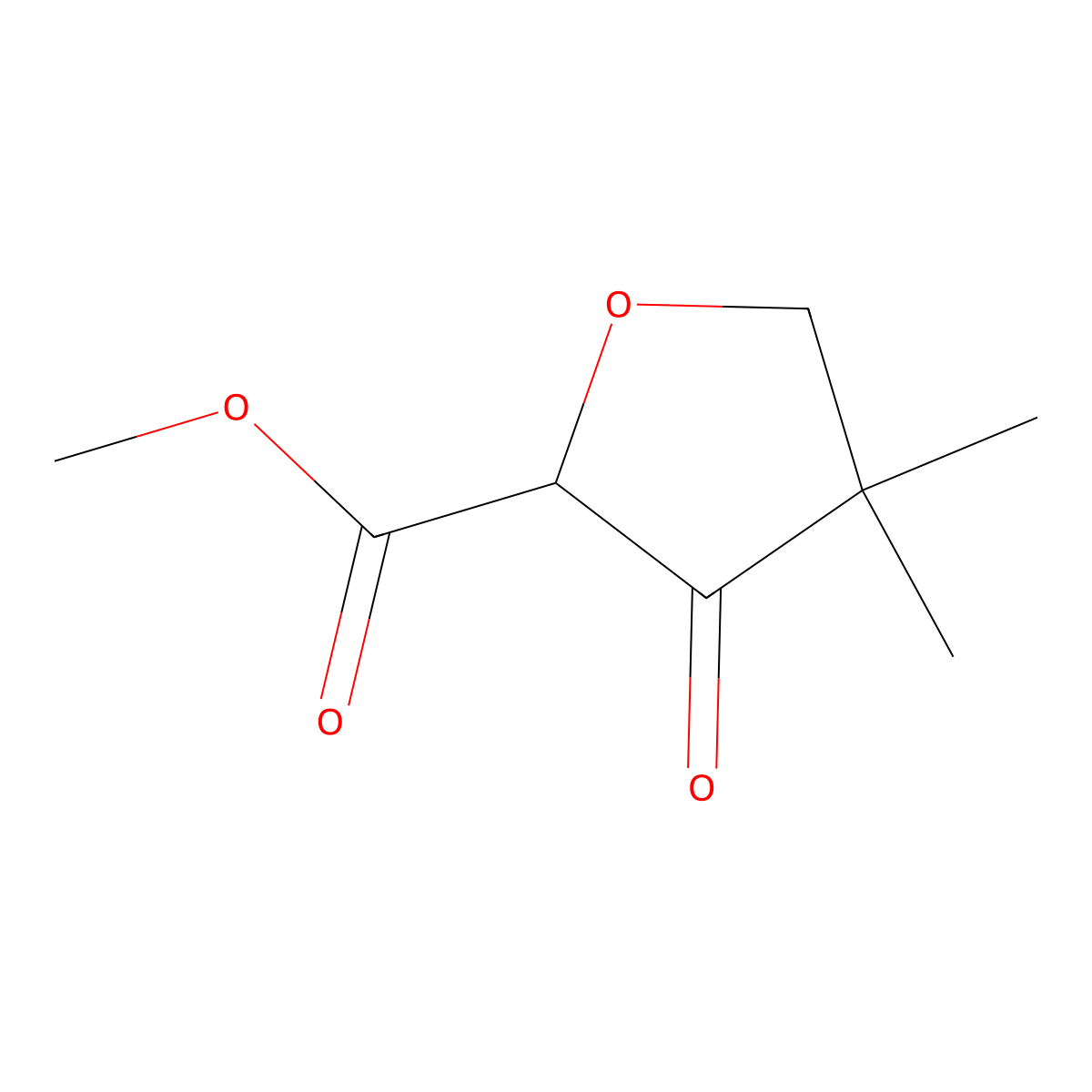 Methyl tetrahydro-4,4-dimethyl-3-oxo-2-furancarboxylate molecular structure, CAS 77133-05-2