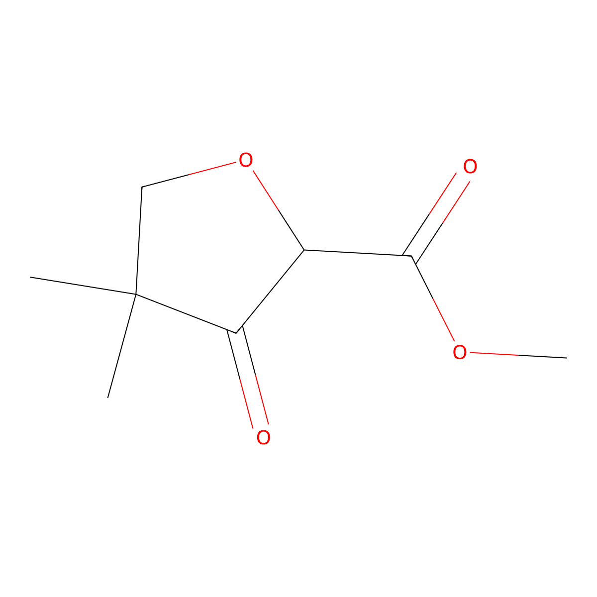 Methyl tetrahydro-4,4-dimethyl-3-oxo-2-furancarboxylate molecular structure, CAS 77133-05-2