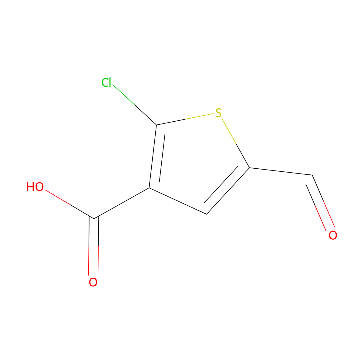 2-Chloro-5-formylthiophene-3-carboxylic acid molecular structure, CAS 77133-19-8