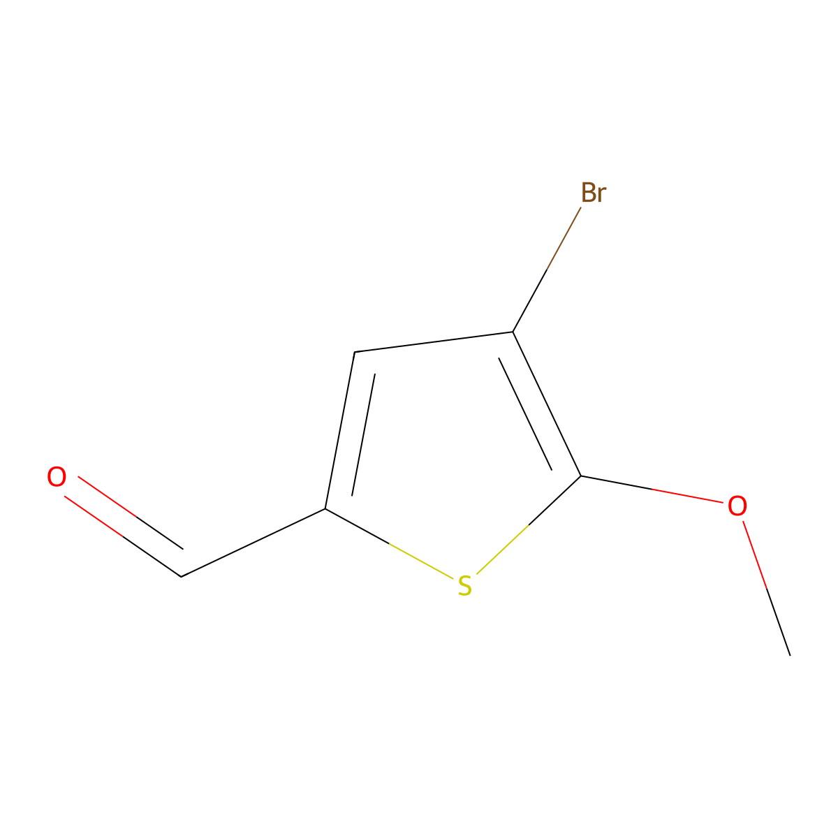4-Bromo-5-methoxythiophene-2-carbaldehyde molecular structure, CAS 77133-21-2
