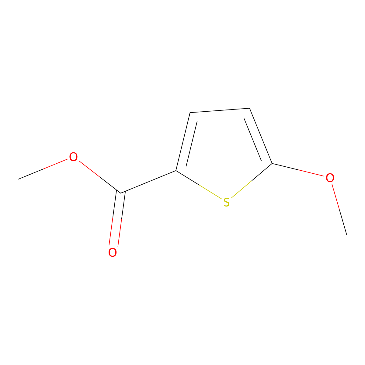 Methyl 5-Methoxy-2-thiophenecarboxylate molecular structure, CAS 77133-25-6