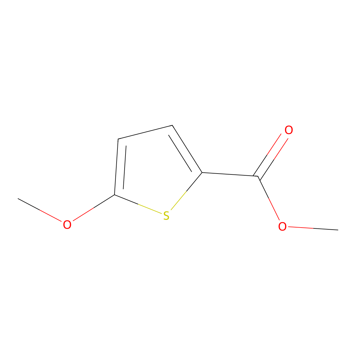 Methyl 5-Methoxy-2-thiophenecarboxylate molecular structure, CAS 77133-25-6