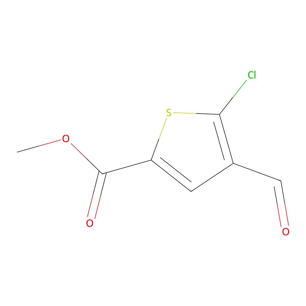 Methyl 5-chloro-4-formyl-2-thiophenecarboxylate molecular structure, CAS 77133-26-7