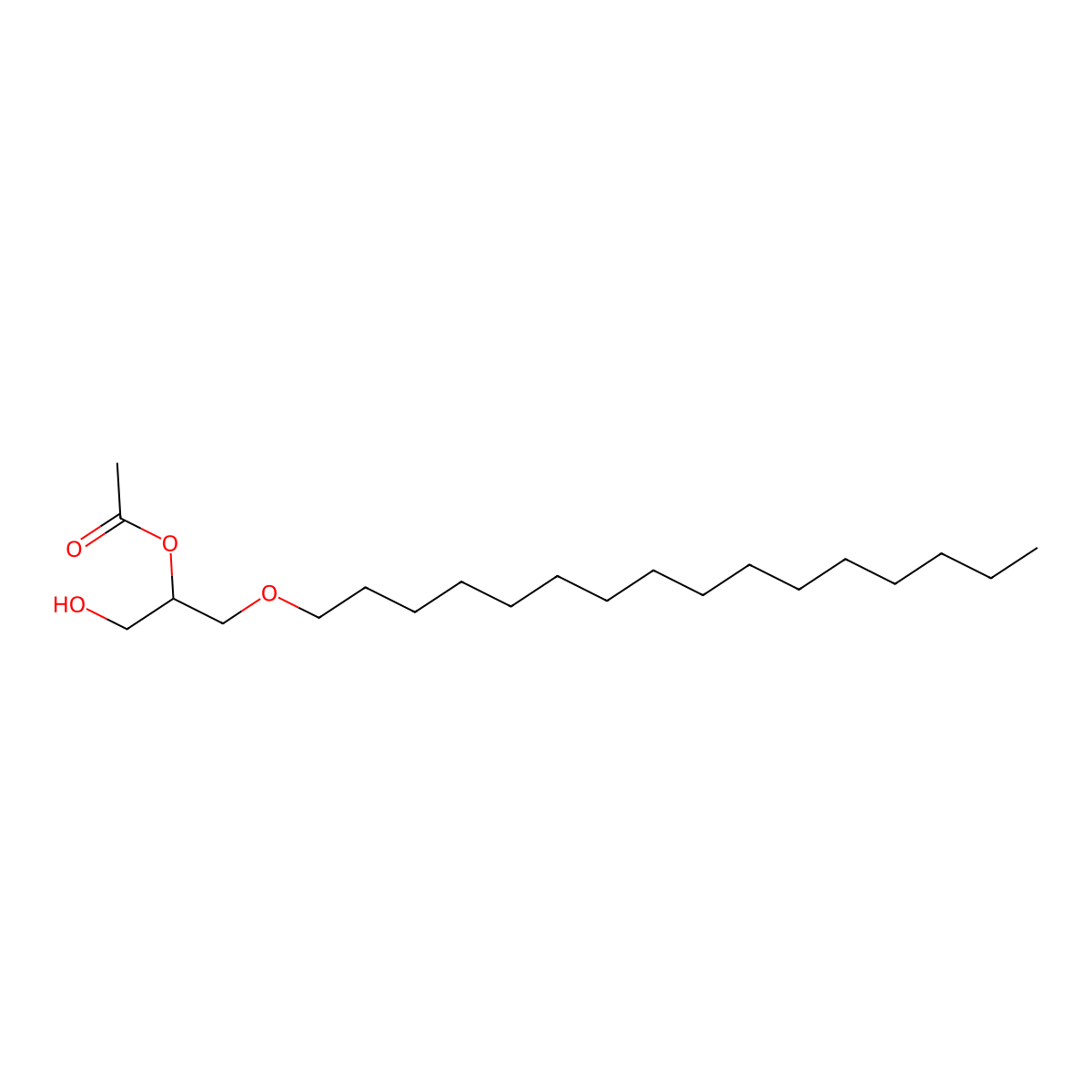 1-O-Hexadecyl-2-O-acetyl-sn-glycerol molecular structure, CAS 77133-35-8
