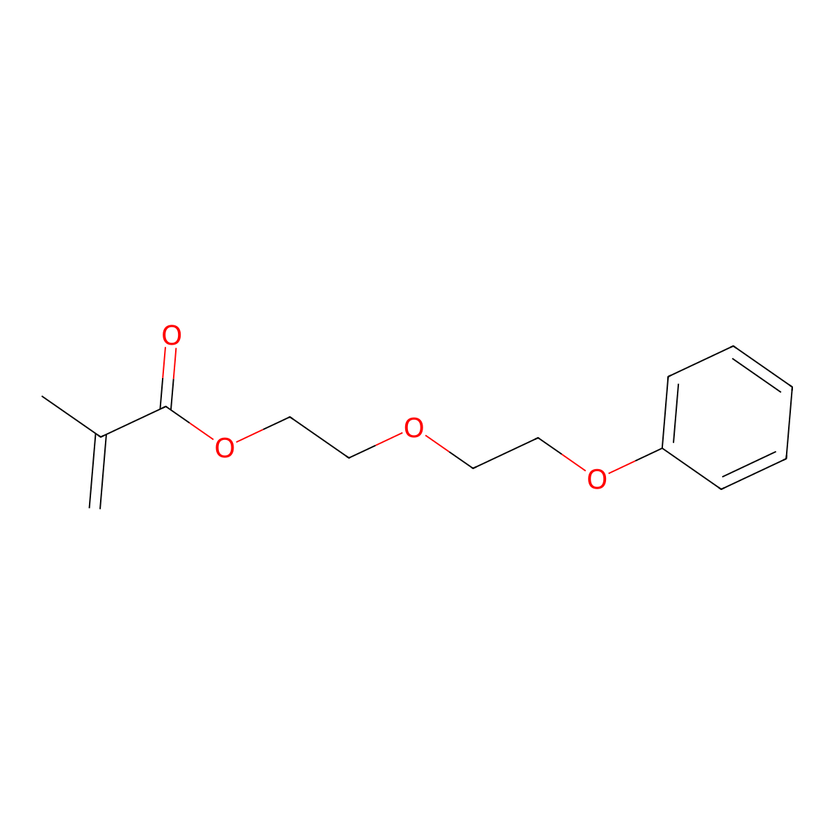 2-Propenoic acid, 2-methyl-, 2-(2-phenoxyethoxy)ethyl ester molecular structure, CAS 77136-95-9