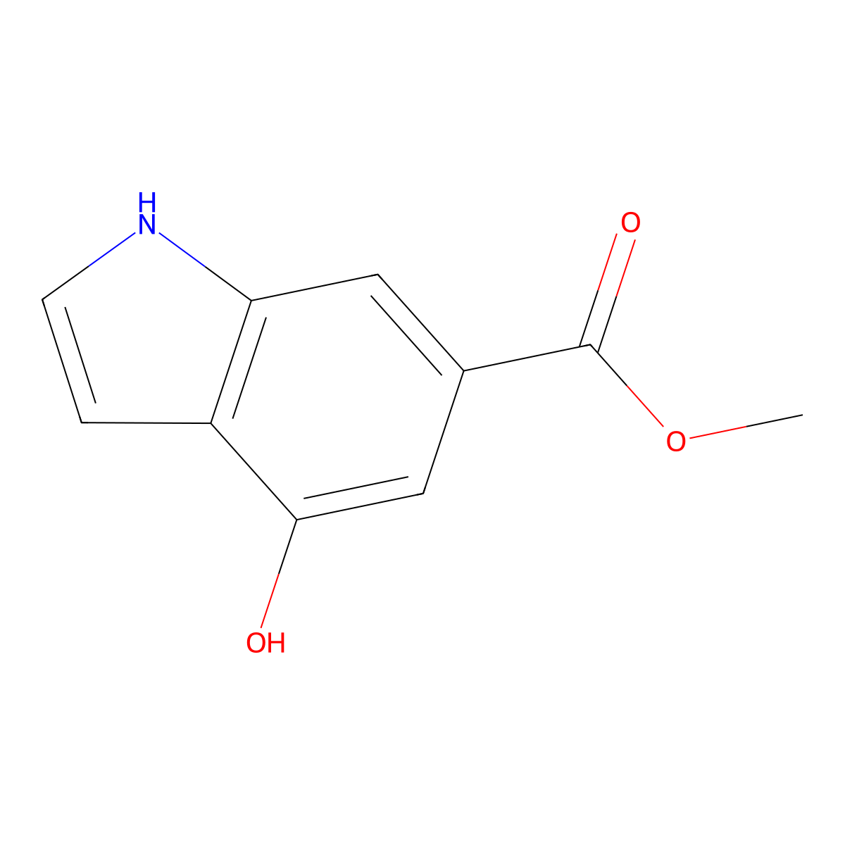 Methyl 4-hydroxy-1H-indole-6-carboxylate molecular structure, CAS 77140-48-8