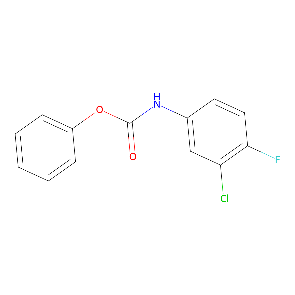 phenyl N-(3-chloro-4-fluorophenyl)carbamate molecular structure, CAS 77140-73-9