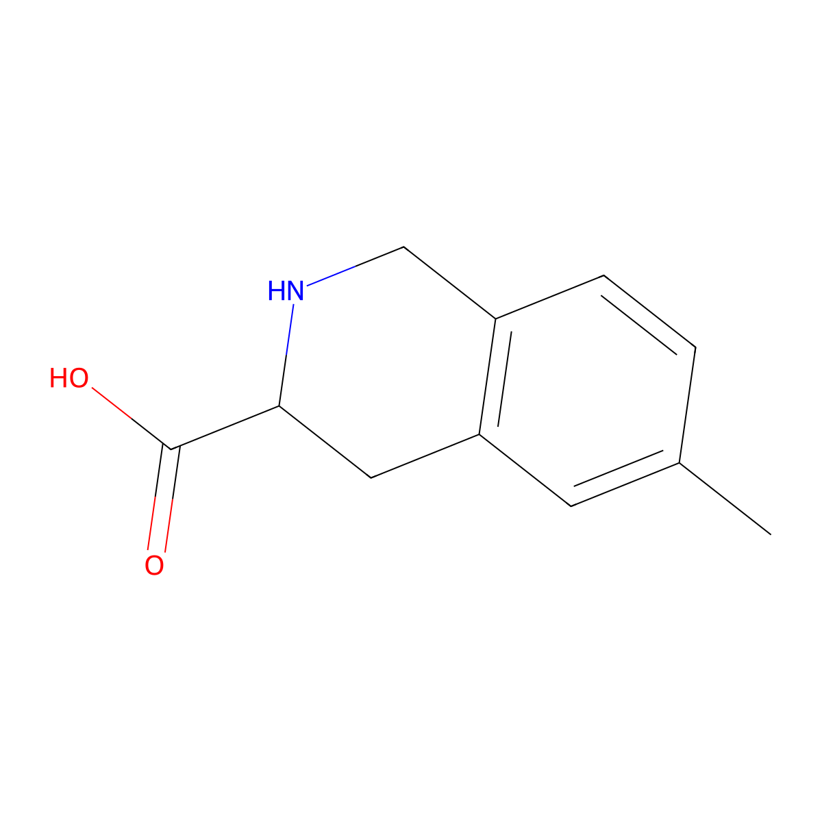 6-Methyl-1,2,3,4-tetrahydroisoquinoline-3-carboxylic acid molecular structure, CAS 77140-90-0
