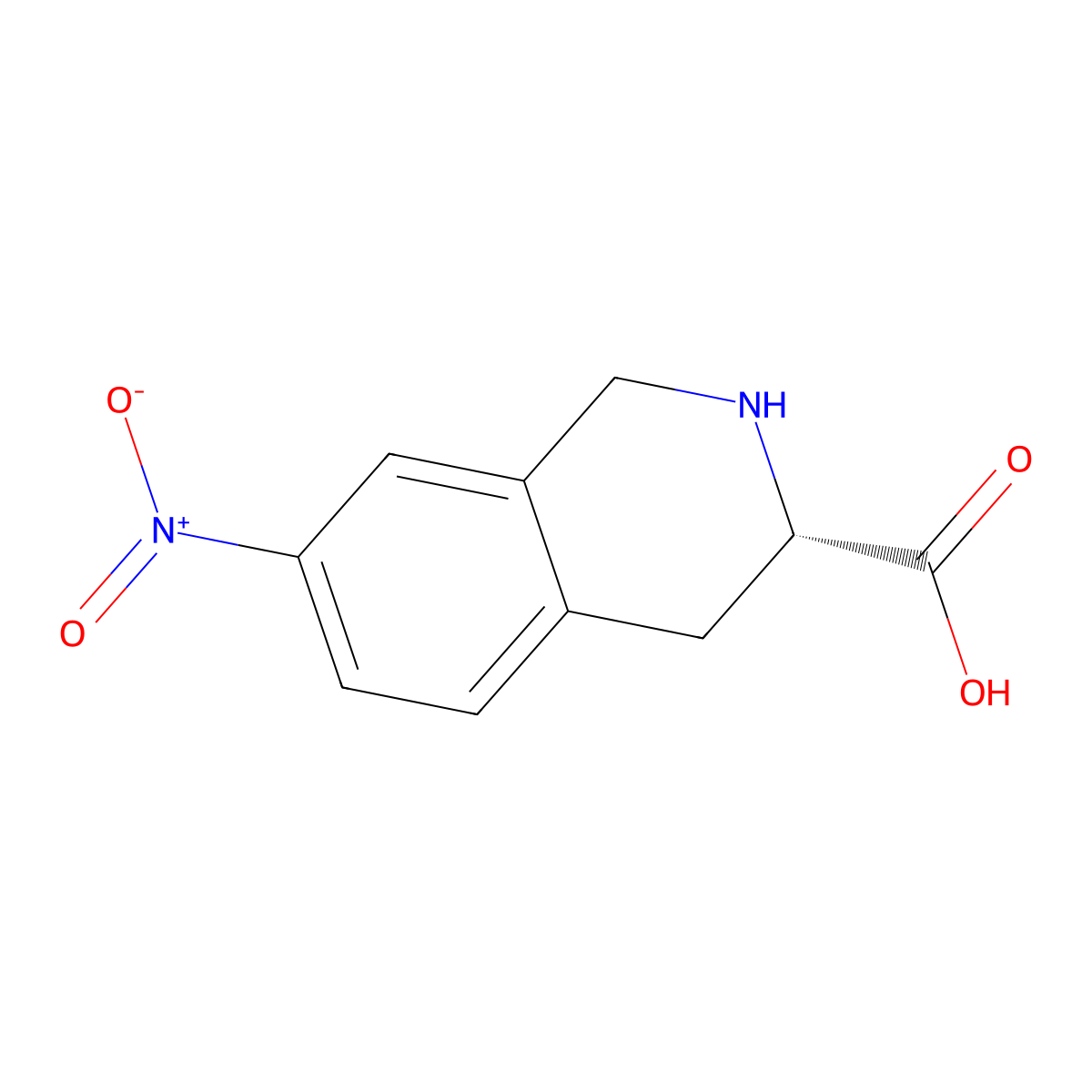 (S)-7-nitro-1,2,3,4-tetrahydroisoquinoline-3-carboxylic acid molecular structure, CAS 77141-07-2