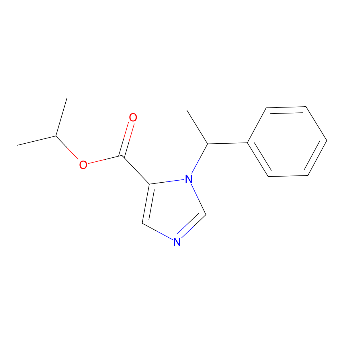 1H-Imidazole-5-carboxylic acid, 1-((1R)-1-phenylethyl)-, 1-methylethyl ester molecular structure, CAS 771422-77-6