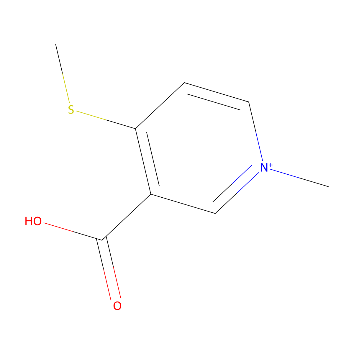 3-Carboxy-1-methyl-4-(methylsulfanyl)pyridinium molecular structure, CAS 771426-07-4