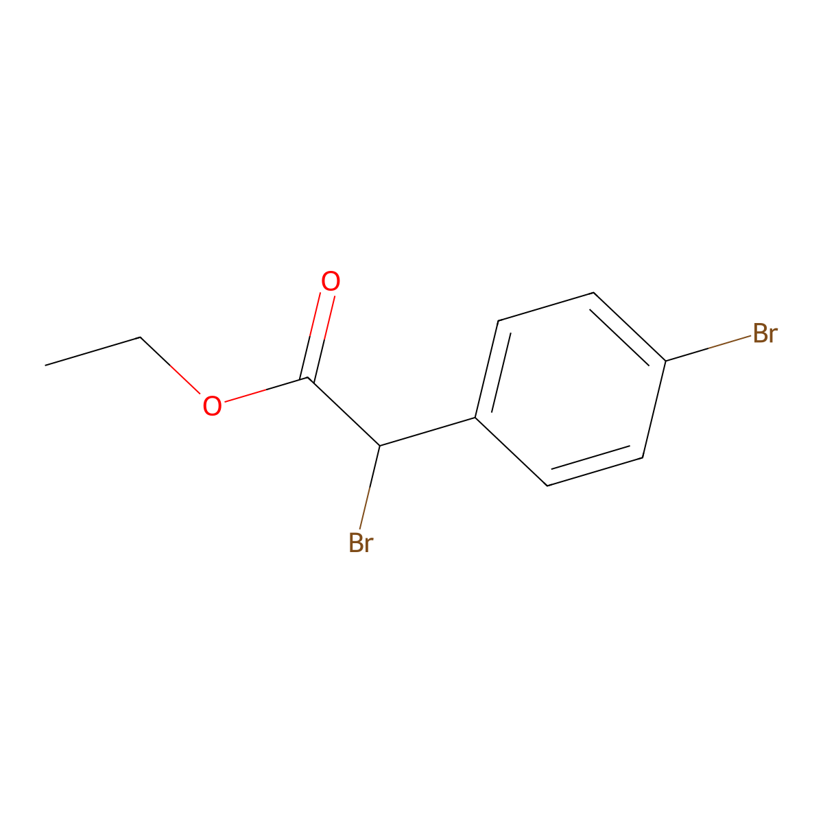 Ethyl 2-bromo-(4-bromophenyl)acetate molecular structure, CAS 77143-76-1
