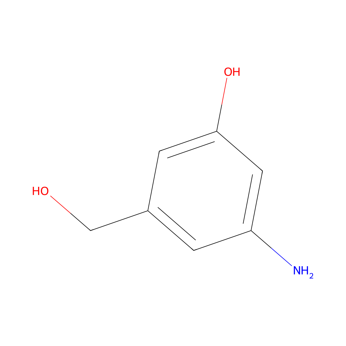 3-Amino-5-(hydroxymethyl)phenol molecular structure, CAS 771437-32-2