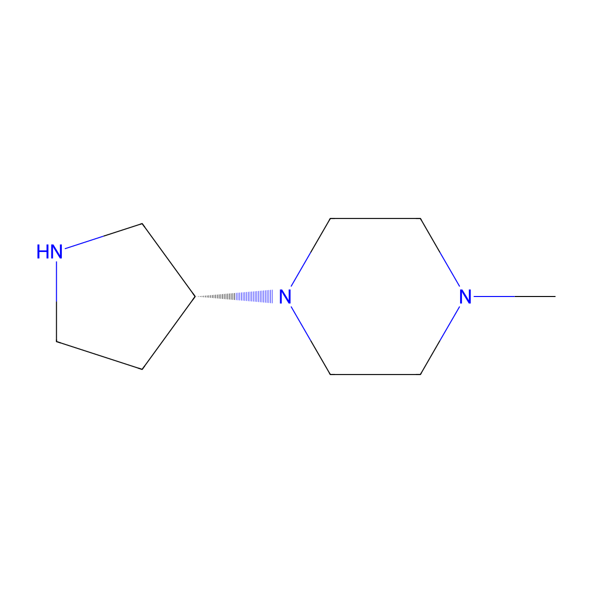 (R)-1-Methyl-4-(pyrrolidin-3-yl)piperazine molecular structure, CAS 771438-38-1
