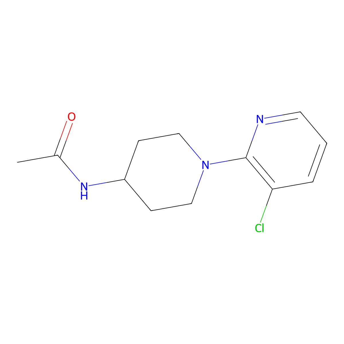 N-[1-(3-chloropyridin-2-yl)piperidin-4-yl]acetamide molecular structure, CAS 77145-34-7