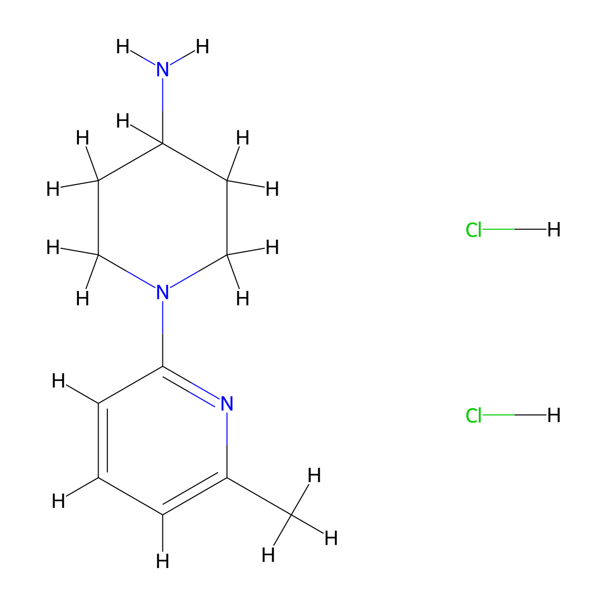 1-(6-Methylpyridin-2-yl)piperidin-4-amine dihydrochloride molecular structure, CAS 77145-48-3
