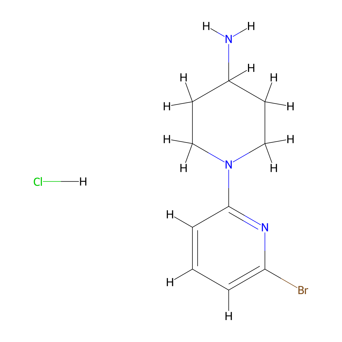 4-Amino-1-(6-bromopyrid-2-yl)piperidine hydrochloride molecular structure, CAS 77145-50-7
