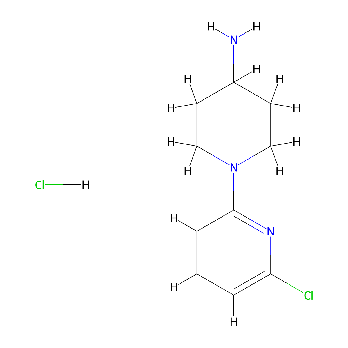 1-(6-Chloro-2-pyridinyl)-4-piperidinamine hydrochloride molecular structure, CAS 77145-61-0