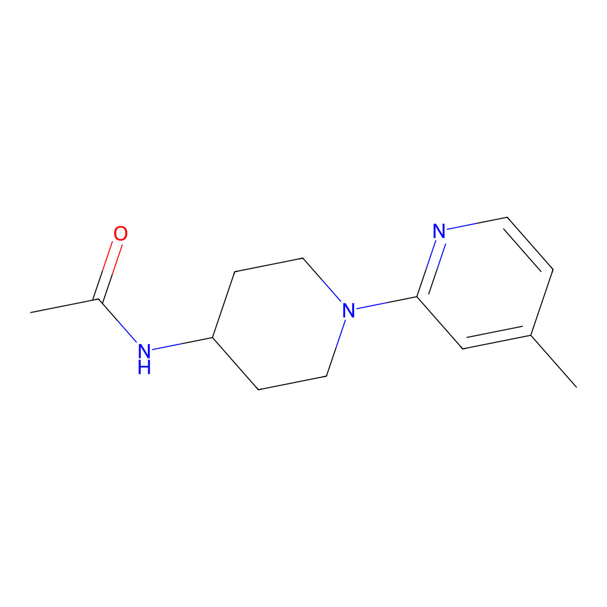 Acetamide, N-[1-(4-methyl-2-pyridinyl)-4-piperidinyl]- molecular structure, CAS 77145-62-1