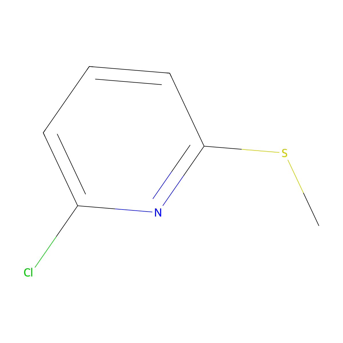 2-Chloro-6-(methylsulfanyl)pyridine molecular structure, CAS 77145-64-3