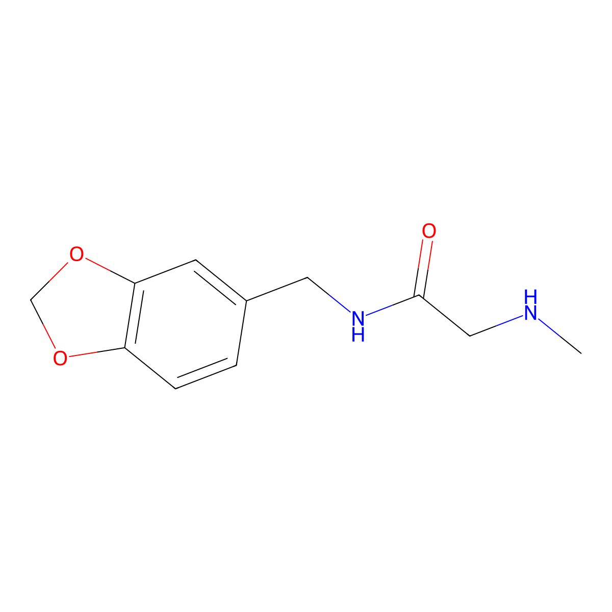 N-(1,3-benzodioxol-5-ylmethyl)-N~2~-methylglycinamide molecular structure, CAS 771459-48-4