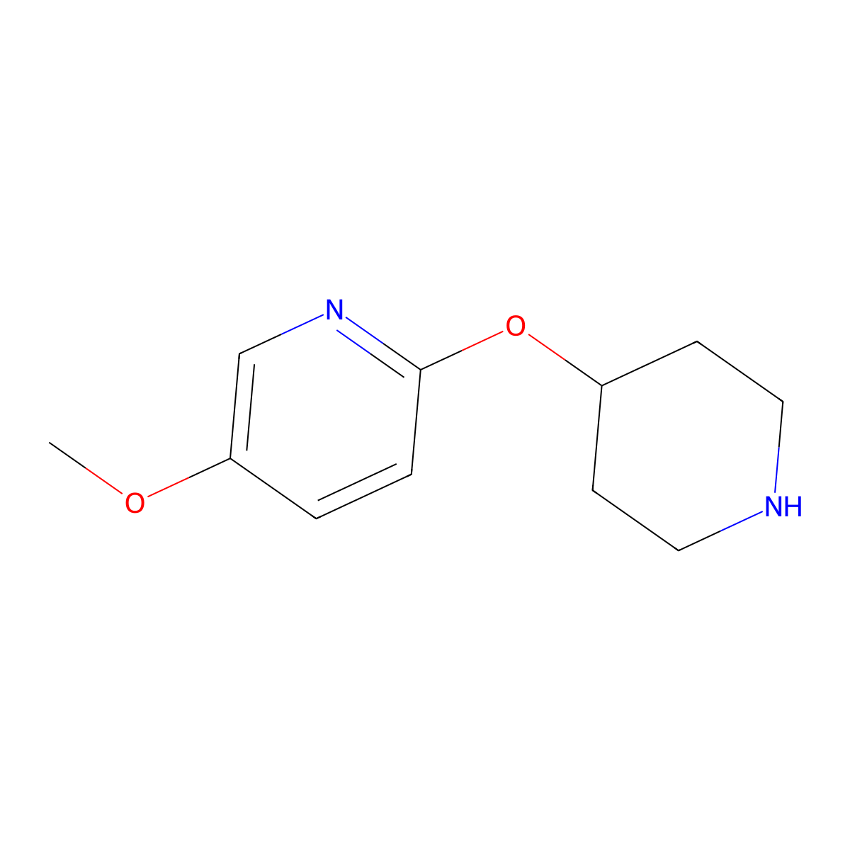 5-Methoxy-2-(piperidin-4-yloxy)pyridine molecular structure, CAS 771469-89-7