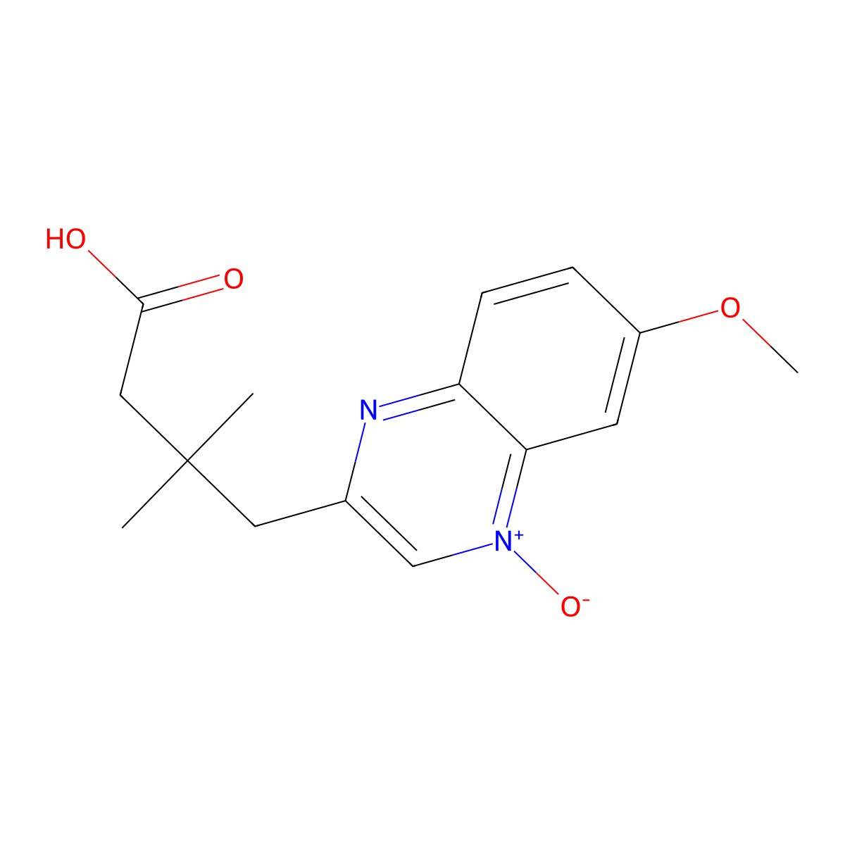 3-(3-Carboxy-2,2-dimethylpropyl)-7-methoxyquinoxaline 1-oxide molecular structure, CAS 77147-77-4