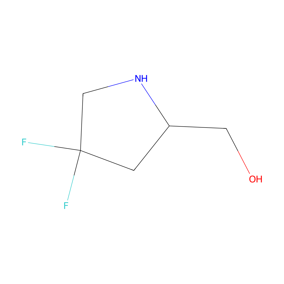 [(2S)-4,4-difluoropyrrolidin-2-yl]methanol molecular structure, CAS 771473-90-6