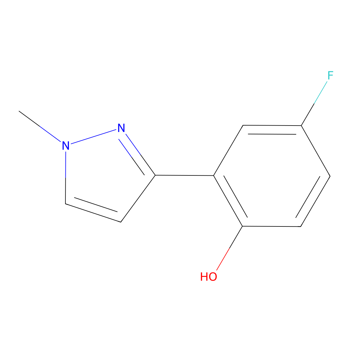 4-Fluoro-2-(1-methyl-1H-pyrazol-3-YL)phenol molecular structure, CAS 771485-94-0
