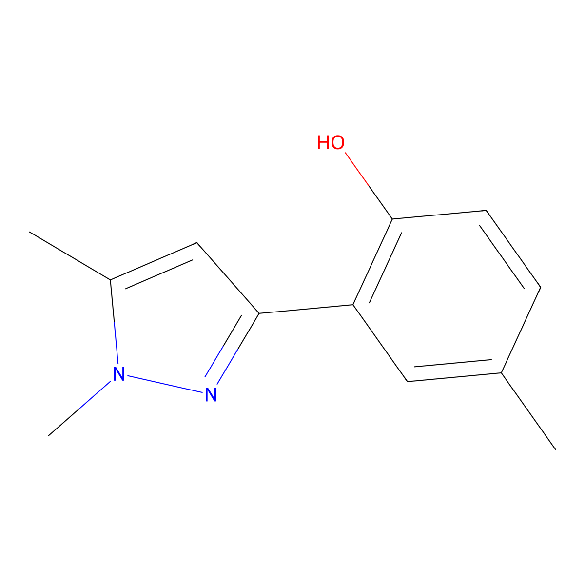2-(1,5-Dimethyl-1H-pyrazol-3-yl)-4-methylphenol molecular structure, CAS 771485-98-4