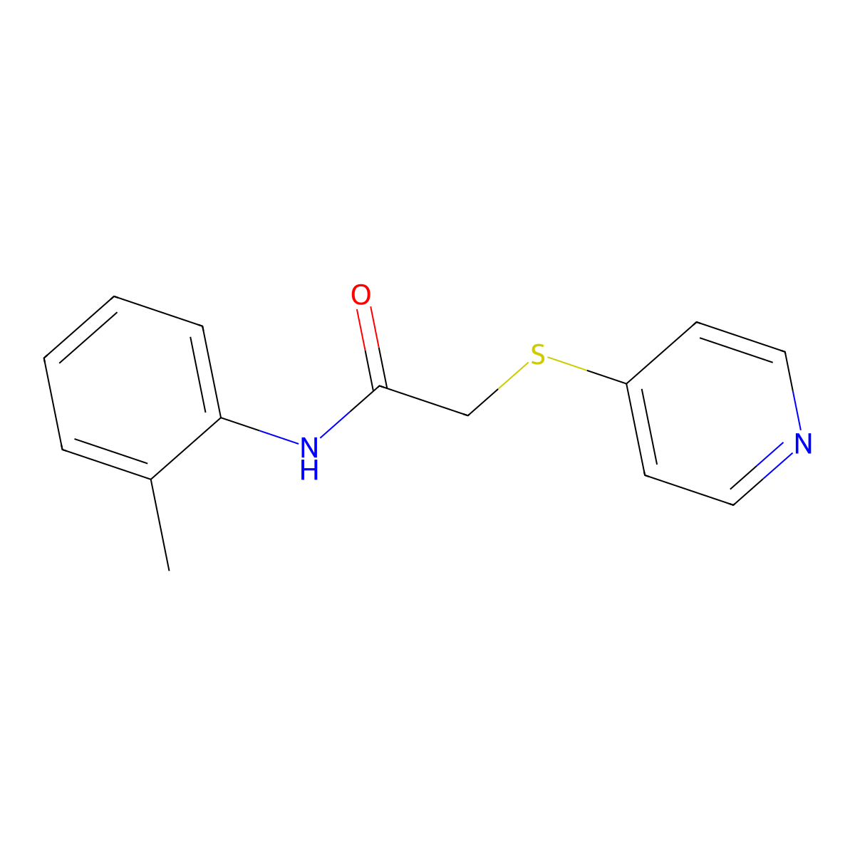 N-(2-methylphenyl)-2-pyridin-4-ylsulfanylacetamide molecular structure, CAS 771487-57-1