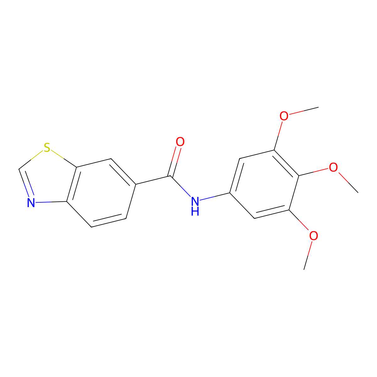 N-(3,4,5-trimethoxyphenyl)-1,3-benzothiazole-6-carboxamide molecular structure, CAS 771494-45-2