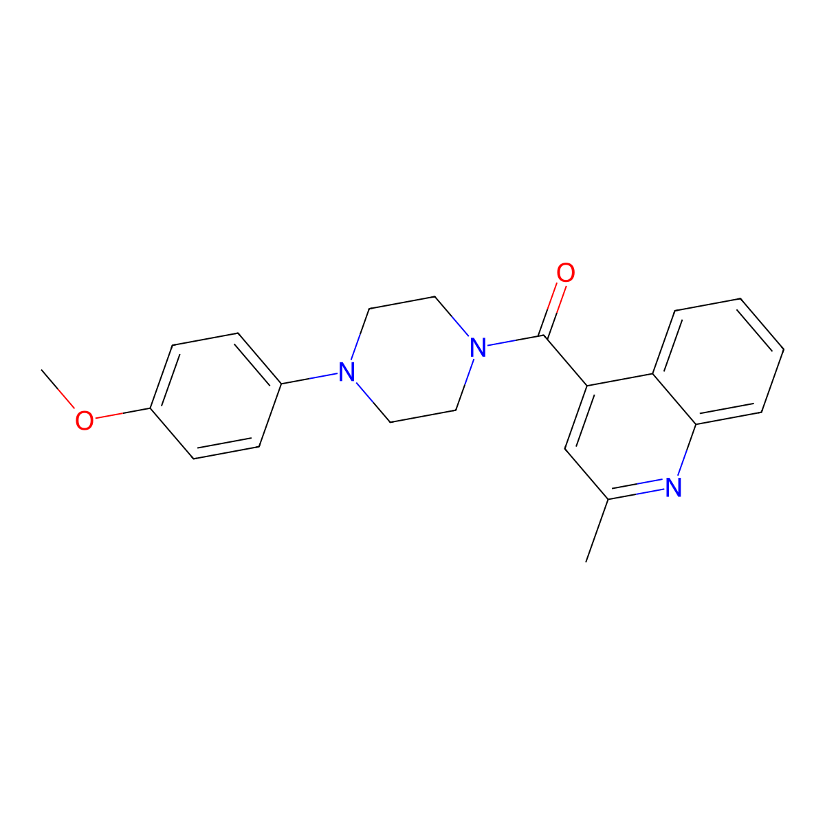 [4-(4-Methoxyphenyl)piperazin-1-yl]-(2-methylquinolin-4-yl)methanone molecular structure, CAS 771496-76-5