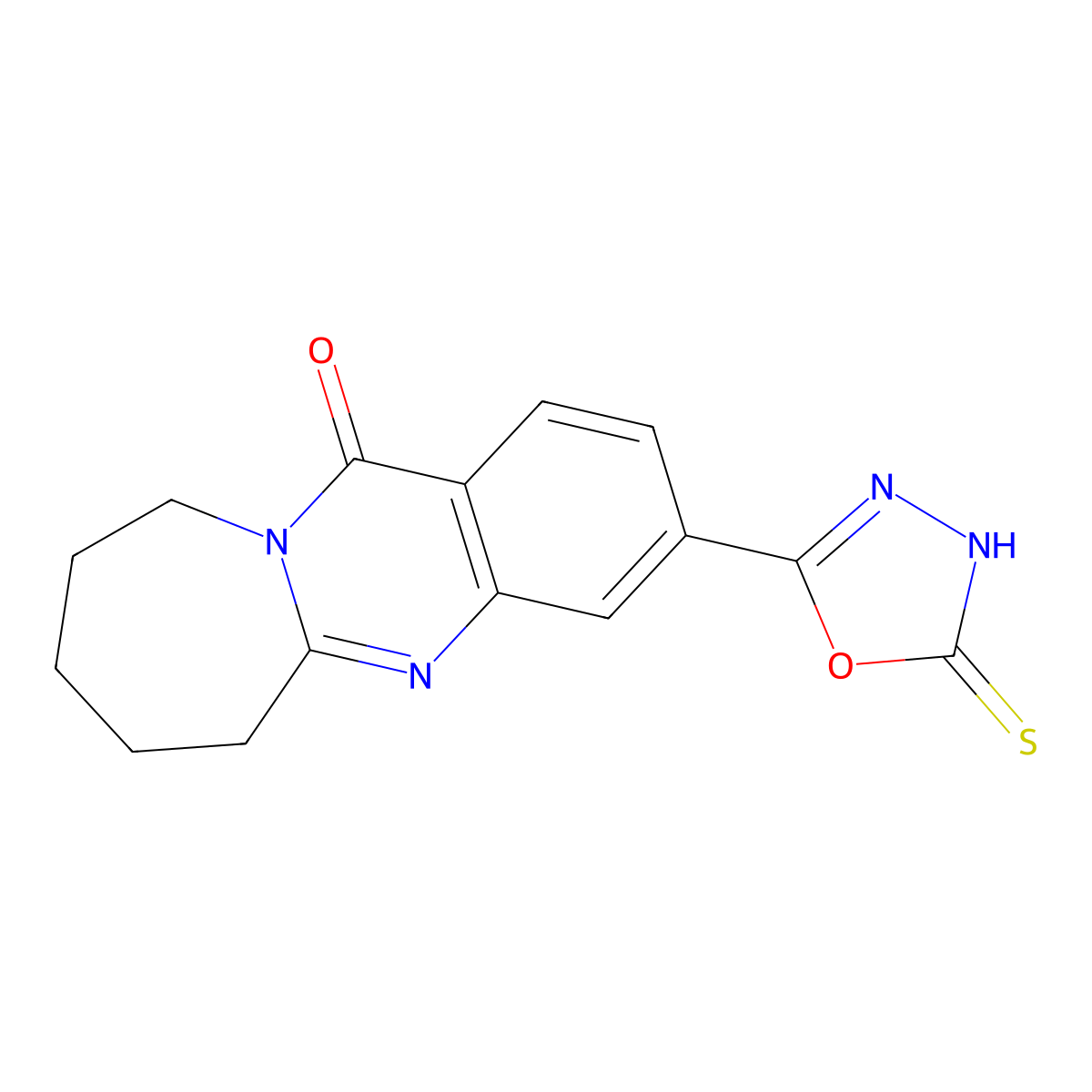 3-(5-sulfanyl-1,3,4-oxadiazol-2-yl)-6H,7H,8H,9H,10H,12H-azepino[2,1-b]quinazolin-12-one molecular structure, CAS 771499-38-8