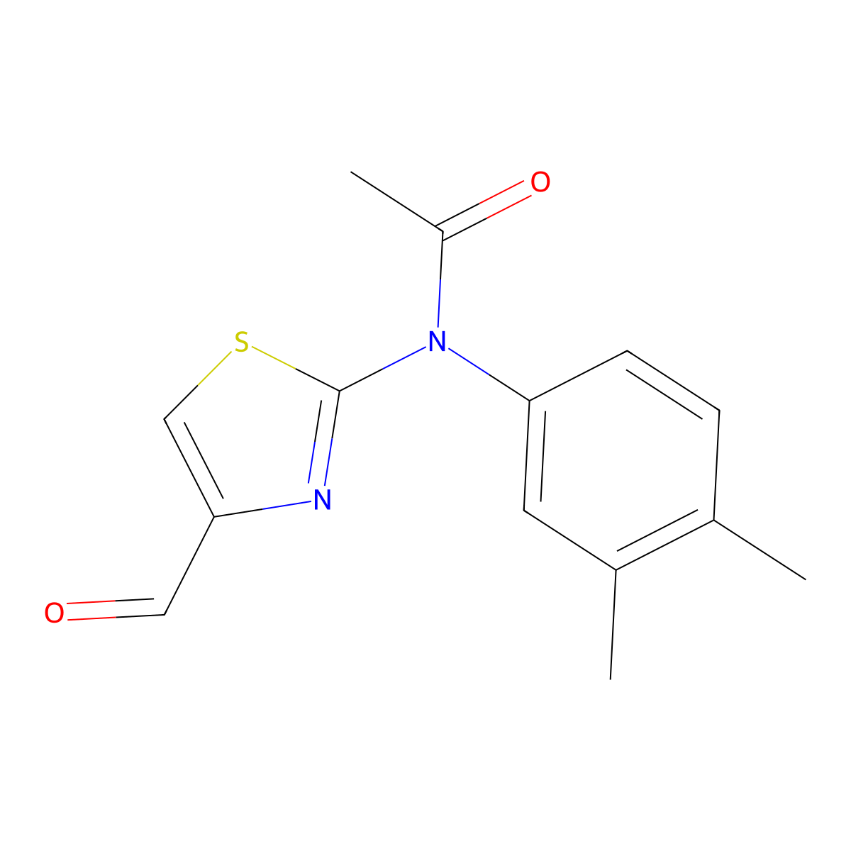 N-(3,4-dimethylphenyl)-N-(4-formyl-1,3-thiazol-2-yl)acetamide molecular structure, CAS 771499-43-5