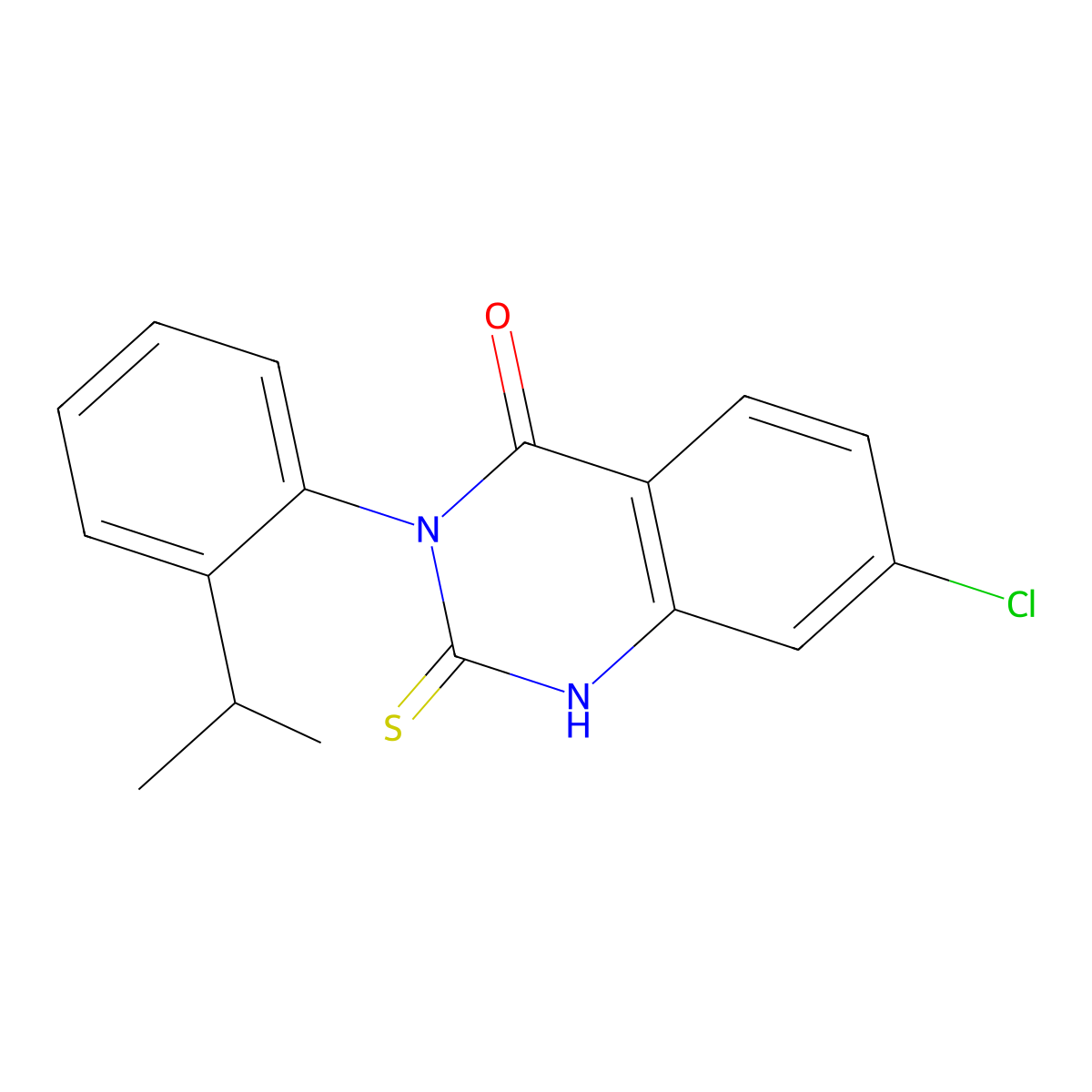 7-chloro-3-(2-isopropylphenyl)-2-mercaptoquinazolin-4(3H)-one molecular structure, CAS 771499-56-0