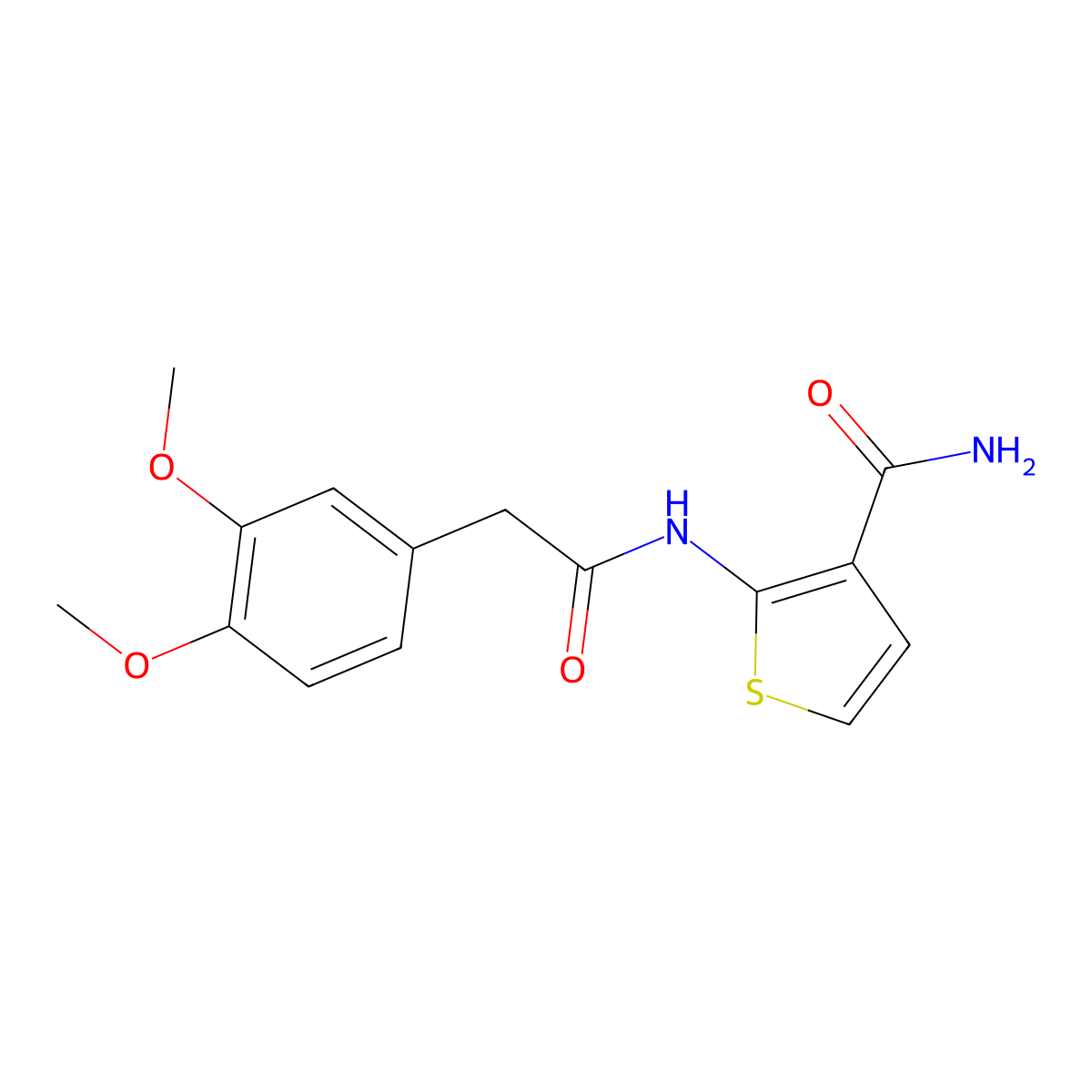 2-(2-(3,4-Dimethoxyphenyl)acetamido)thiophene-3-carboxamide molecular structure, CAS 771503-50-5