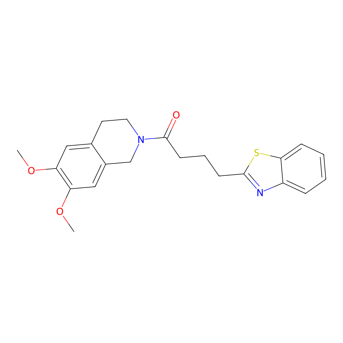 4-(1,3-benzothiazol-2-yl)-1-(6,7-dimethoxy-3,4-dihydroisoquinolin-2(1H)-yl)butan-1-one molecular structure, CAS 771505-16-9