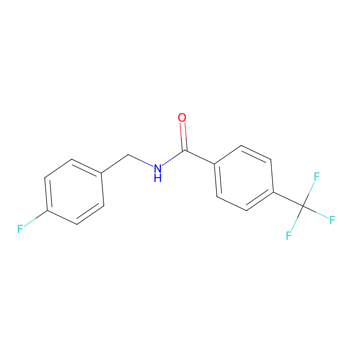 N-(4-fluorobenzyl)-4-(trifluoromethyl)benzamide molecular structure, CAS 771506-65-1